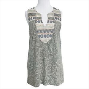 ANTHROPOLOGIE TINY "Zinnia" Intricate Embroidered Tank Blouse Size XS